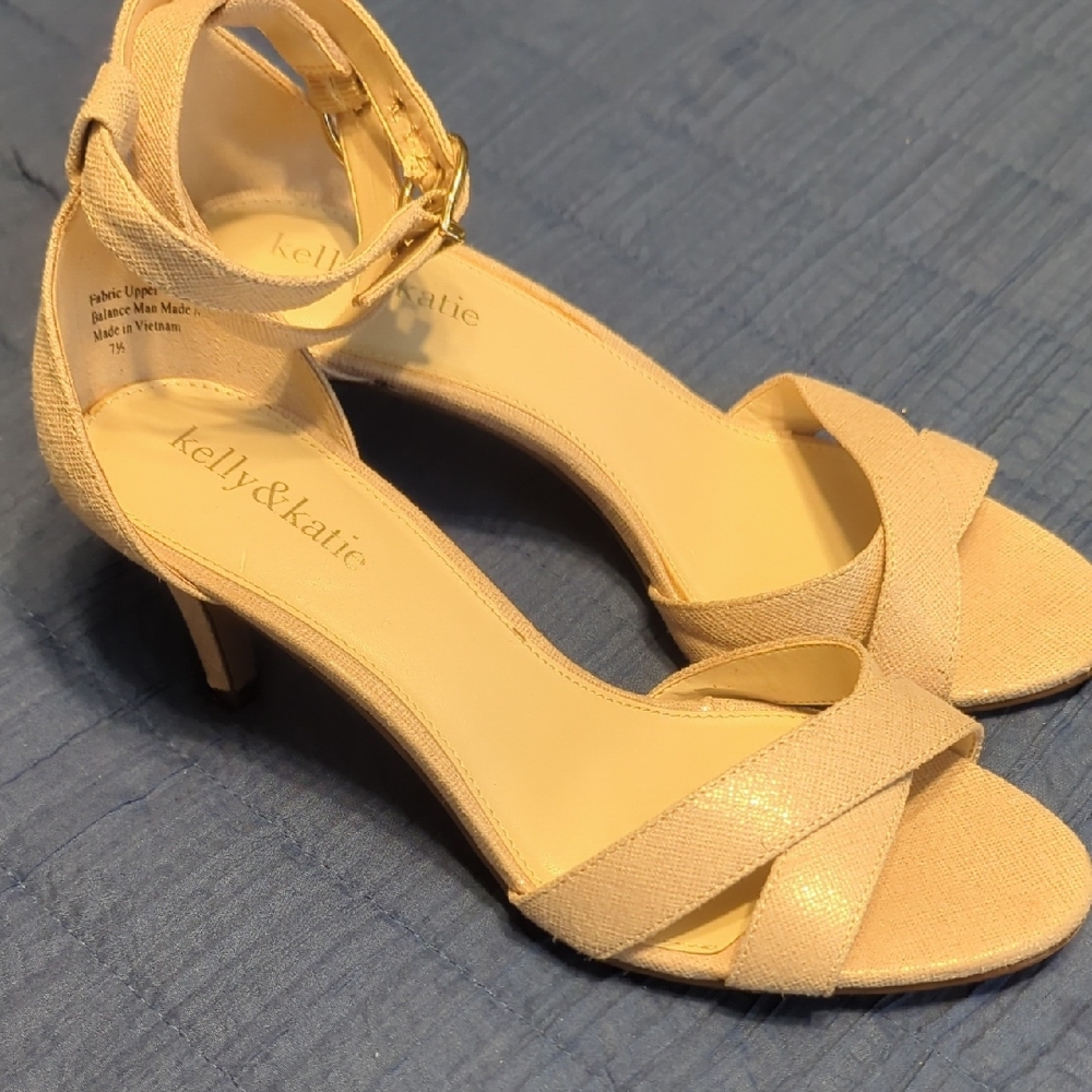 Kelly & Katie Beige Strappy Heels